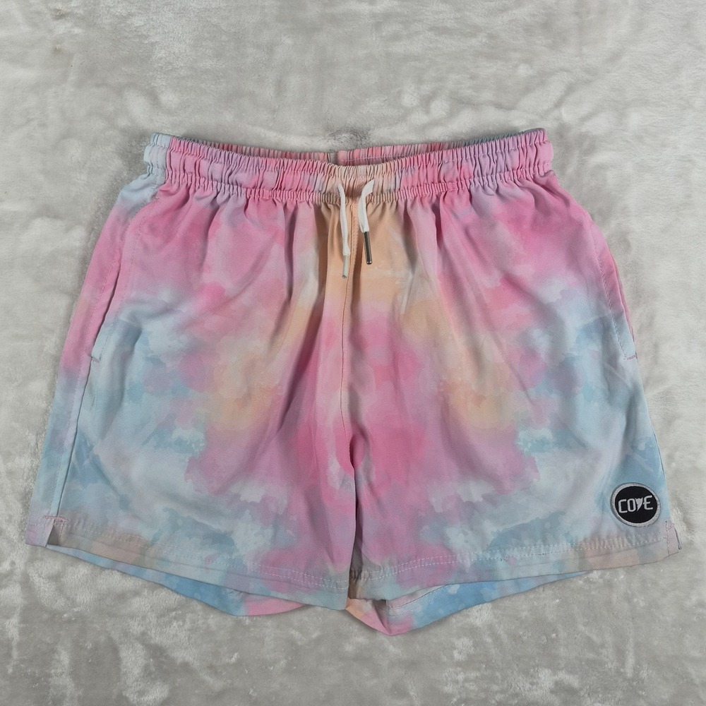 Cove USA Shorts Men's 28 Gym Workout Running Lightweight Drawstrings Tie Dye